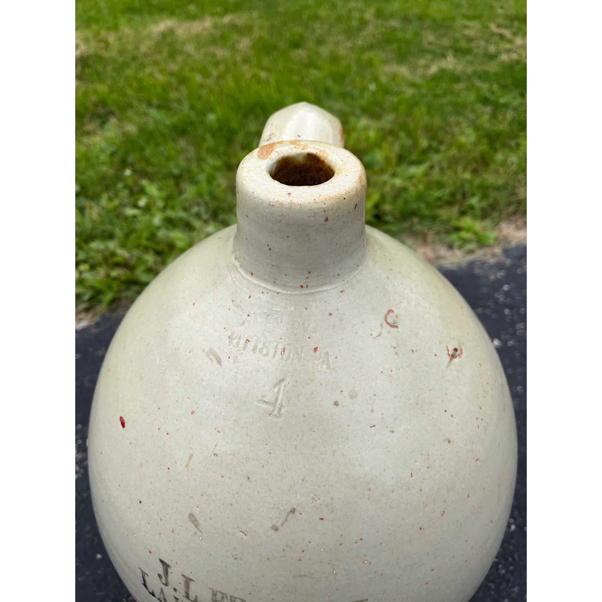 Advertising Stoneware Crock 5 Gal Jug James Ryan J.L. Frankel Pittston PA Whiskey