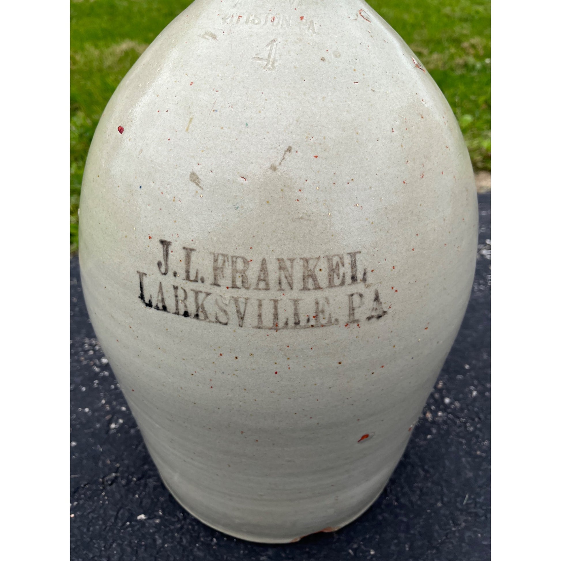 Advertising Stoneware Crock 5 Gal Jug James Ryan J.L. Frankel Pittston PA Whiskey
