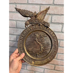 Vintage Vietnam War Brass Eagle Wall Hanging Plaque "Memory of Vietnam"