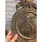 Vintage Vietnam War Brass Eagle Wall Hanging Plaque "Memory of Vietnam"