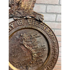 Vintage Vietnam War Brass Eagle Wall Hanging Plaque "Memory of Vietnam"