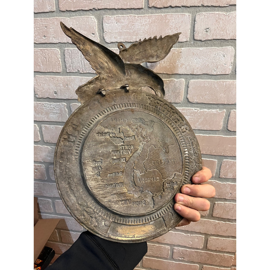 Vintage Vietnam War Brass Eagle Wall Hanging Plaque "Memory of Vietnam"