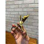 Antique Brass Clover Leaf Candle Snuffer Scissors Footed