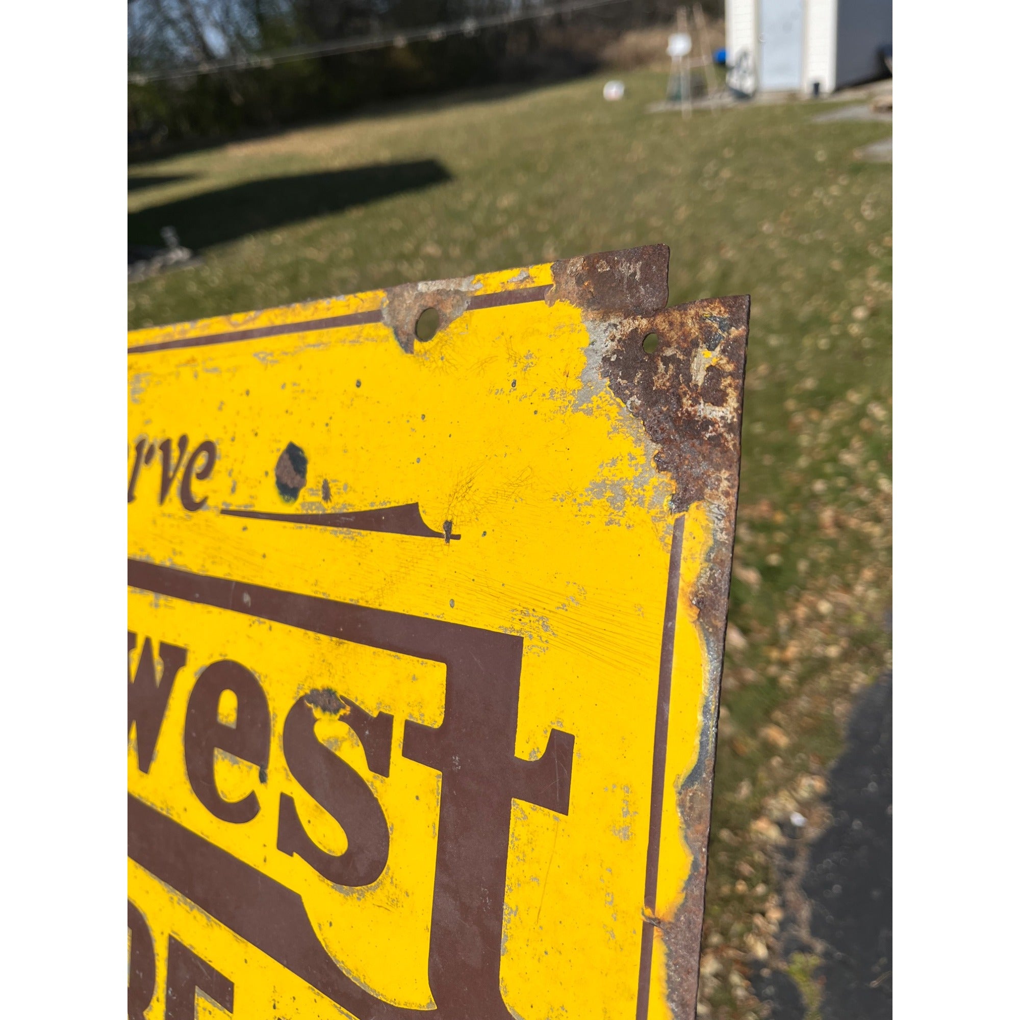 Vintage Midwest Ice Cream Double Sided Porcelain Advertising Sign Chicago ILL
