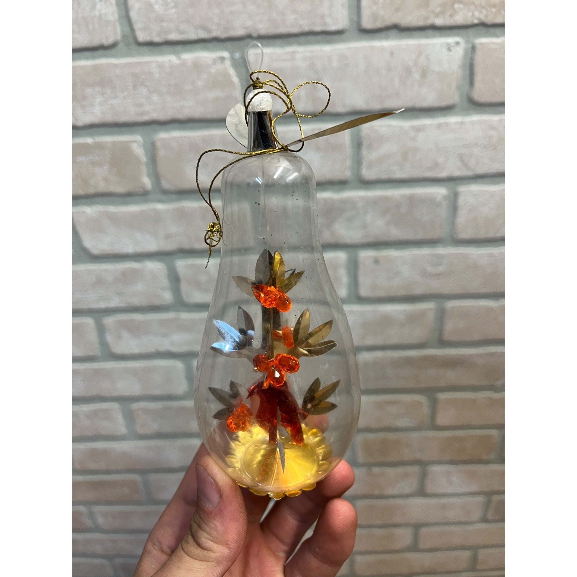 Vintage West Germany Partridge In A Pear Glass Christmas Ornament Resl Lenz Foil