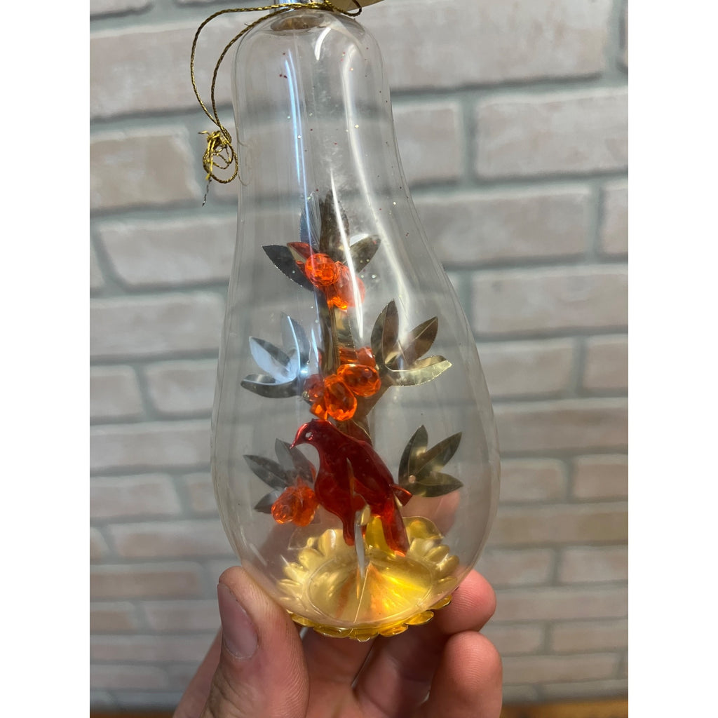Vintage West Germany Partridge In A Pear Glass Christmas Ornament Resl Lenz Foil
