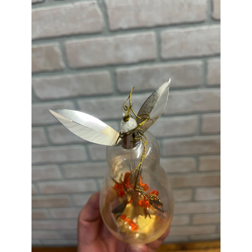 Vintage West Germany Partridge In A Pear Glass Christmas Ornament Resl Lenz Foil