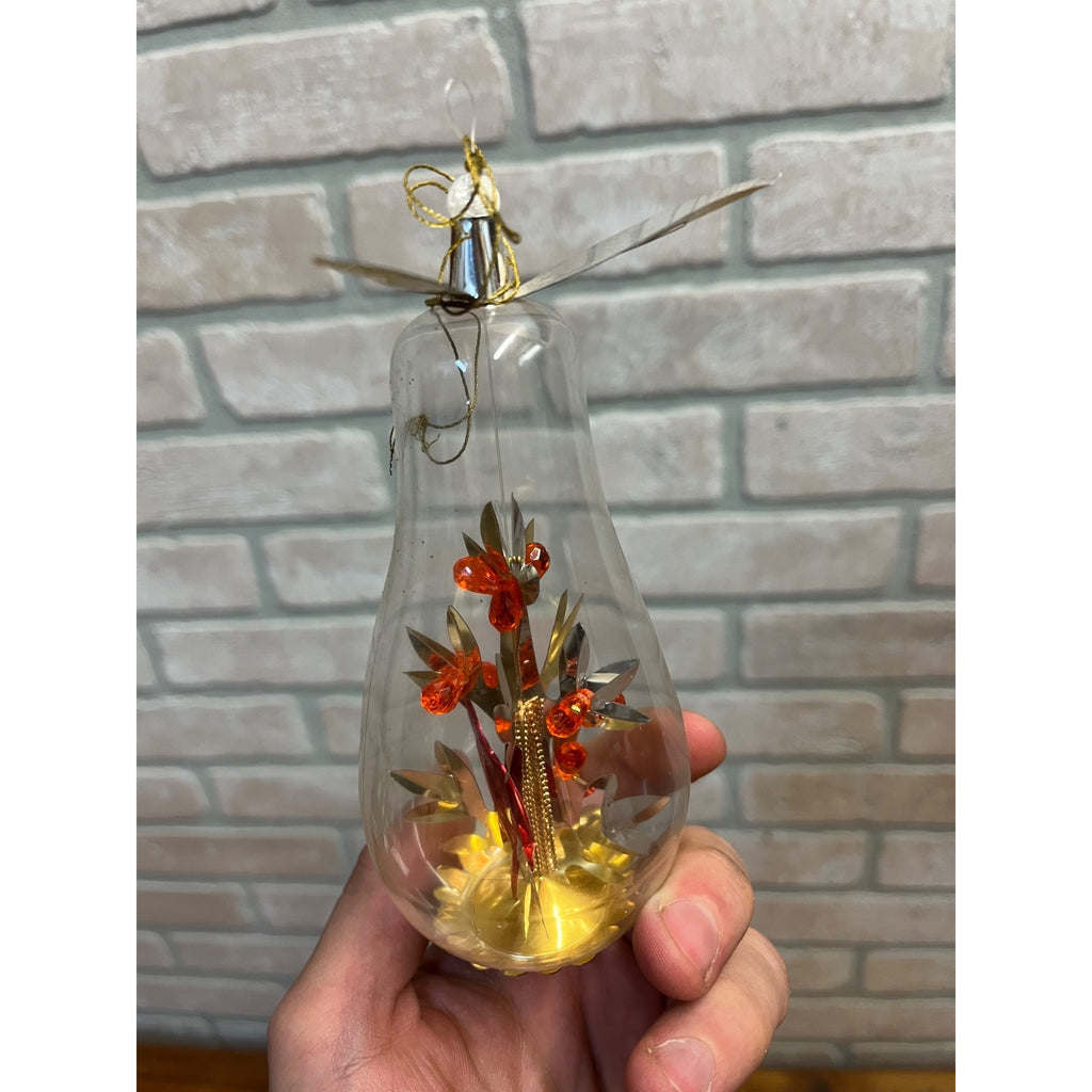 Vintage West Germany Partridge In A Pear Glass Christmas Ornament Resl Lenz Foil