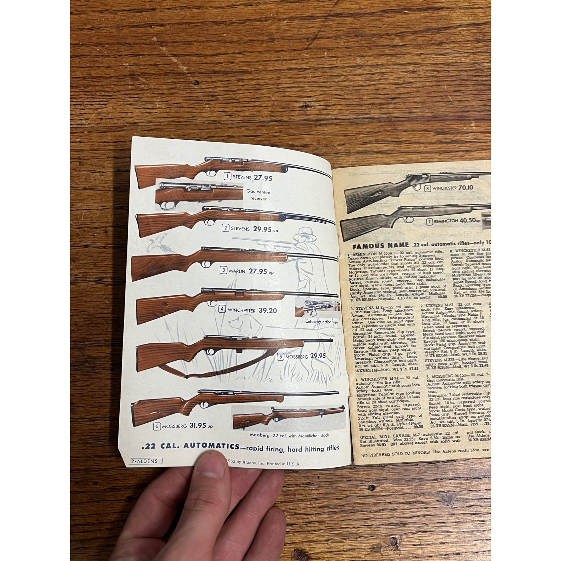 1952 Aldens Hunting & Gun Book Illustrated Catalog Winchester Savage Remington
