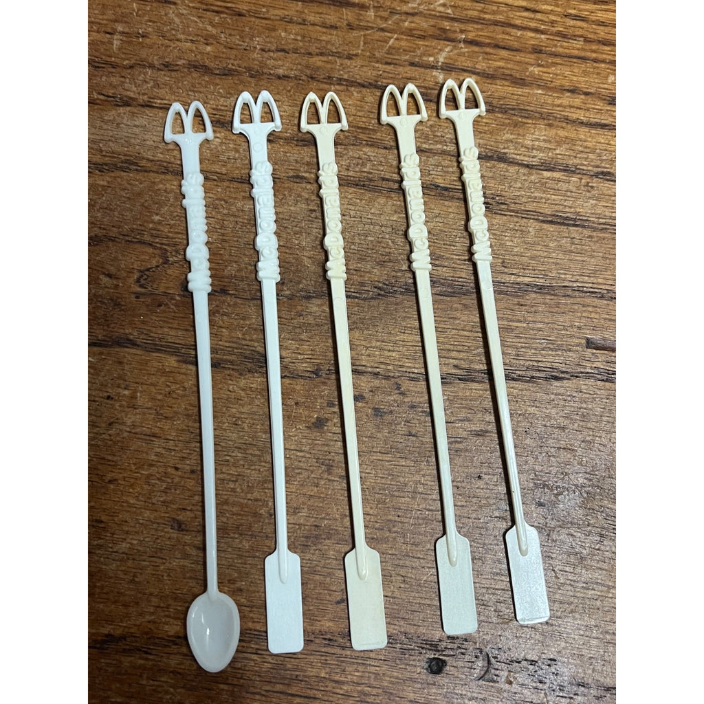Vintage 1970s McDonald's Coffee Stir Sticks White Plastic Lot 5 McSpoon Swizzle
