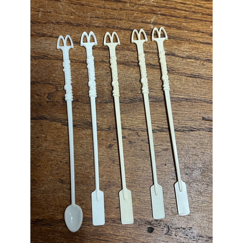 Vintage 1970s McDonald's Coffee Stir Sticks White Plastic Lot 5 McSpoon Swizzle