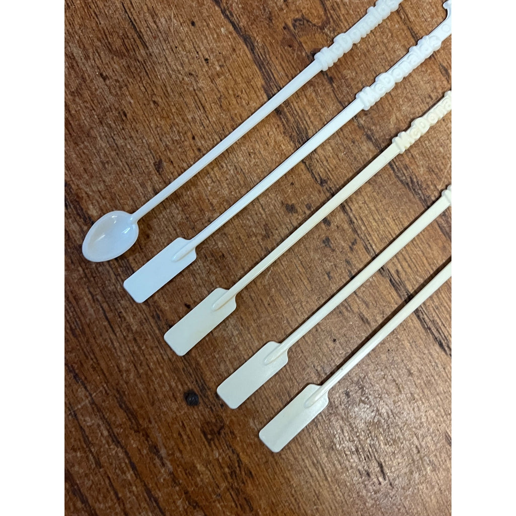 Vintage 1970s McDonald's Coffee Stir Sticks White Plastic Lot 5 McSpoon Swizzle