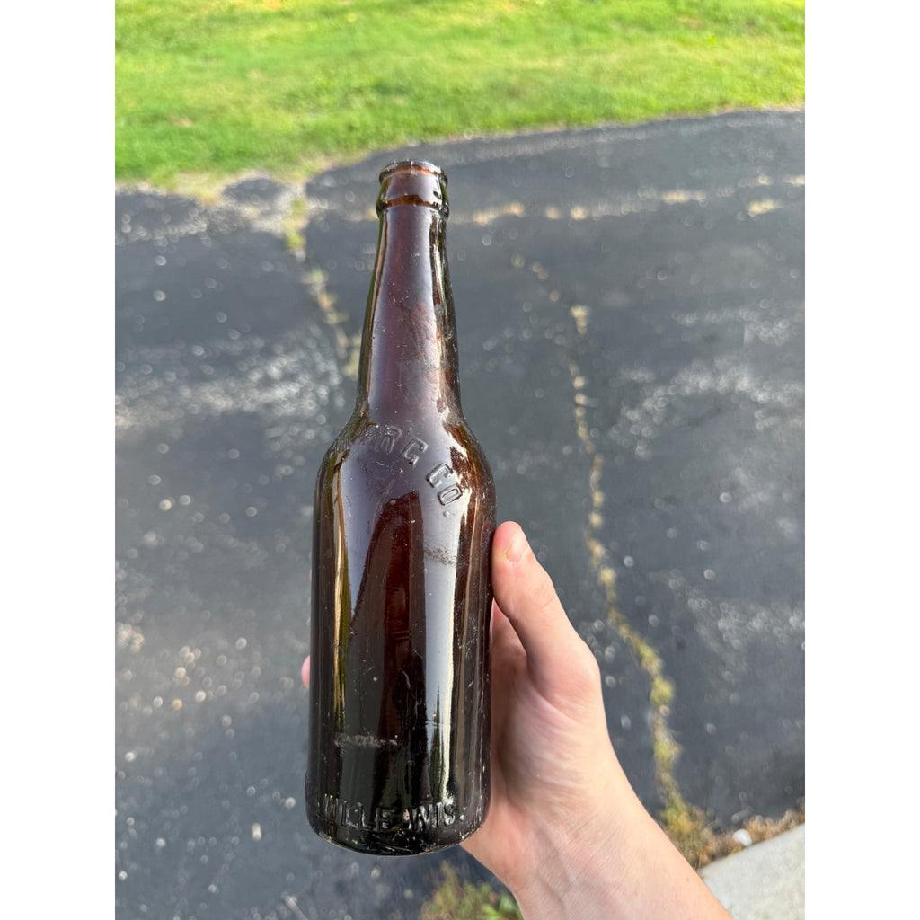 Antique Croak Brewing Co Janesville Wisconsin Embossed Amber Bottle