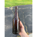 Antique Croak Brewing Co Janesville Wisconsin Embossed Amber Bottle