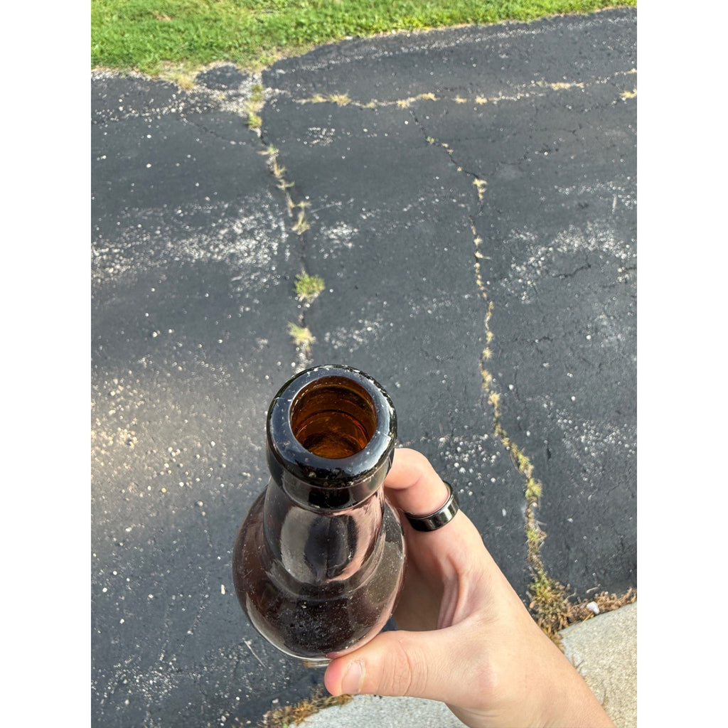 Antique Croak Brewing Co Janesville Wisconsin Embossed Amber Bottle