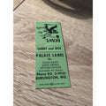 Vintage Palace Lanes Burlington Wisconsin Advertising Matchbook
