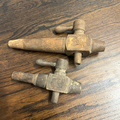 (2) Antique Wooden Spigots Beer Keg Tap Handles Primitive Decor