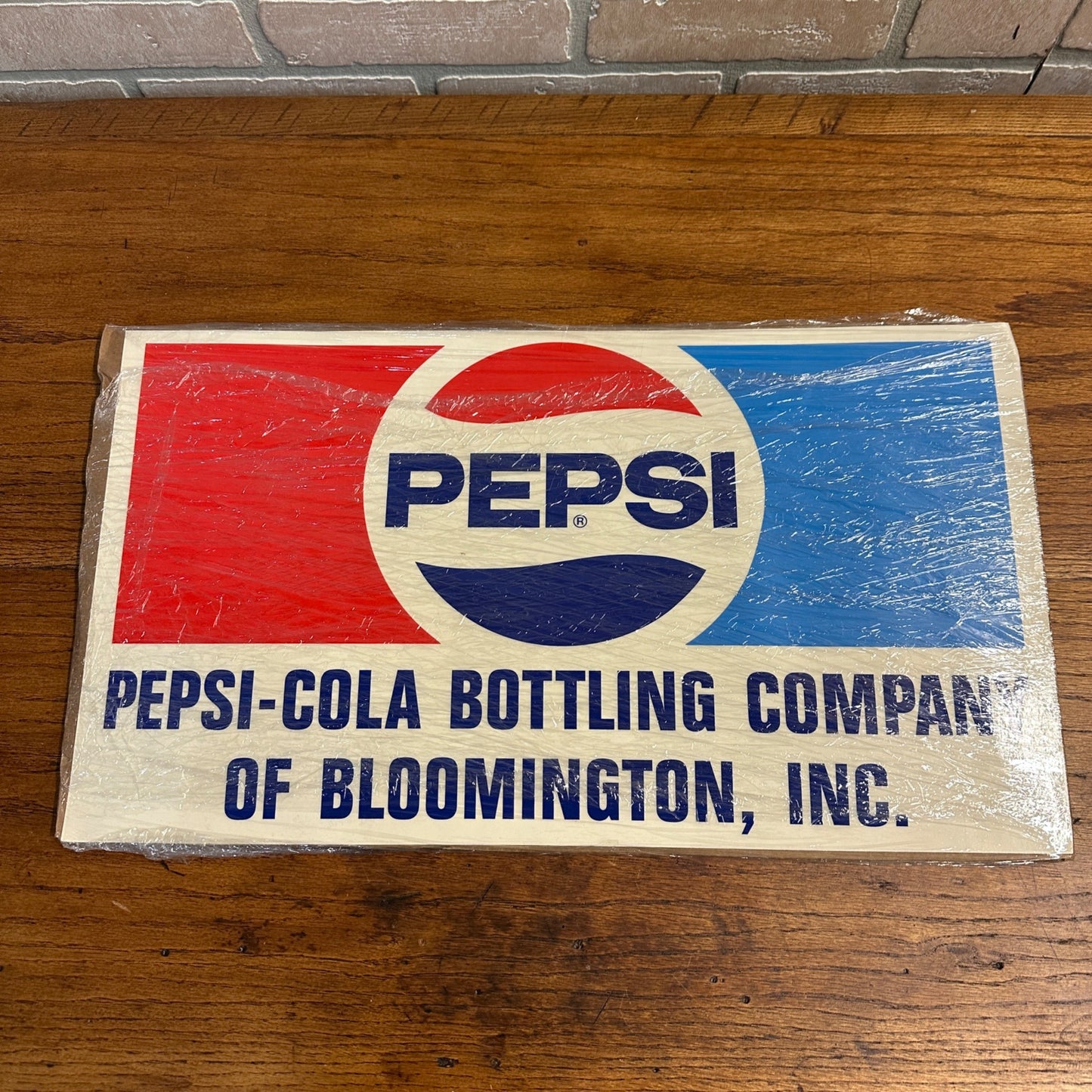 Vintage 1970s Pepsi Cola Bottling Co. Bloomington IN Advertising Sign Truck Decal