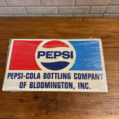 Vintage 1970s Pepsi Cola Bottling Co. Bloomington IN Advertising Sign Truck Decal