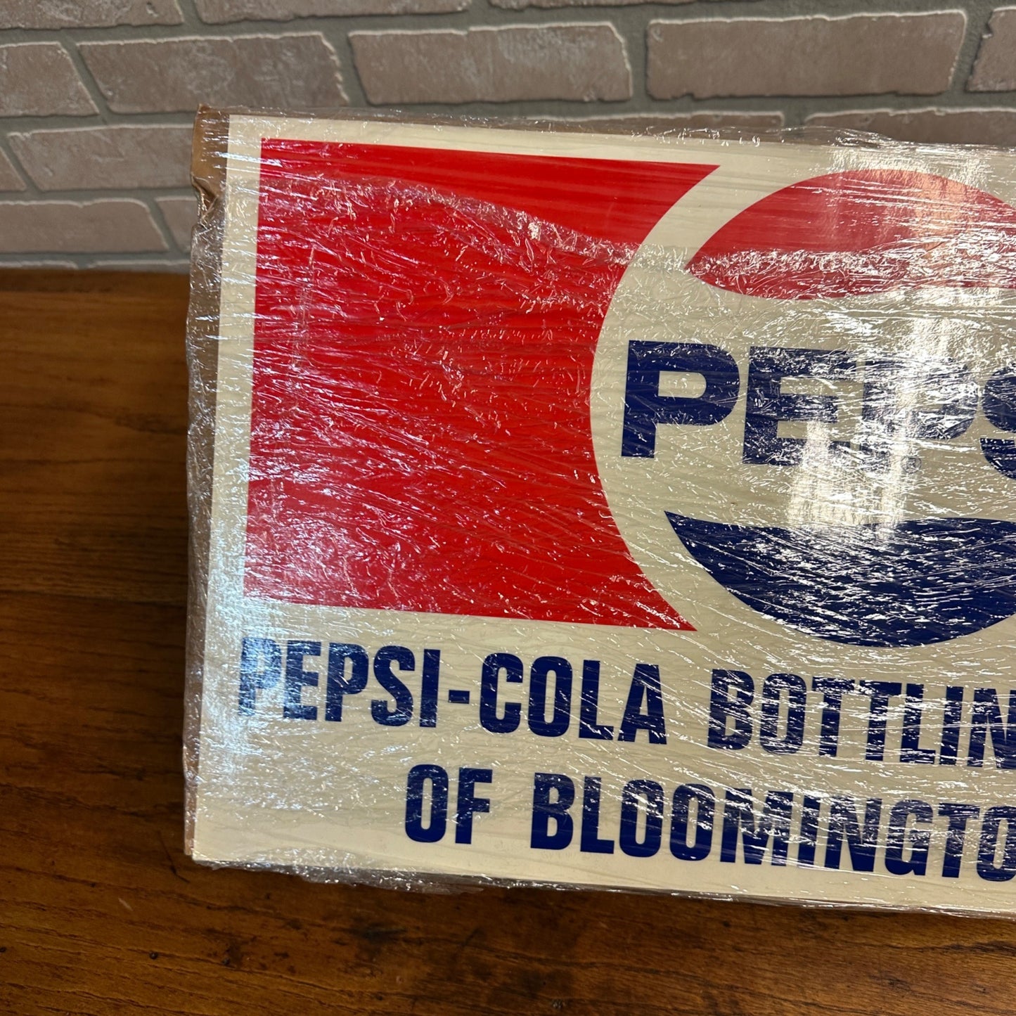 Vintage 1970s Pepsi Cola Bottling Co. Bloomington IN Advertising Sign Truck Decal