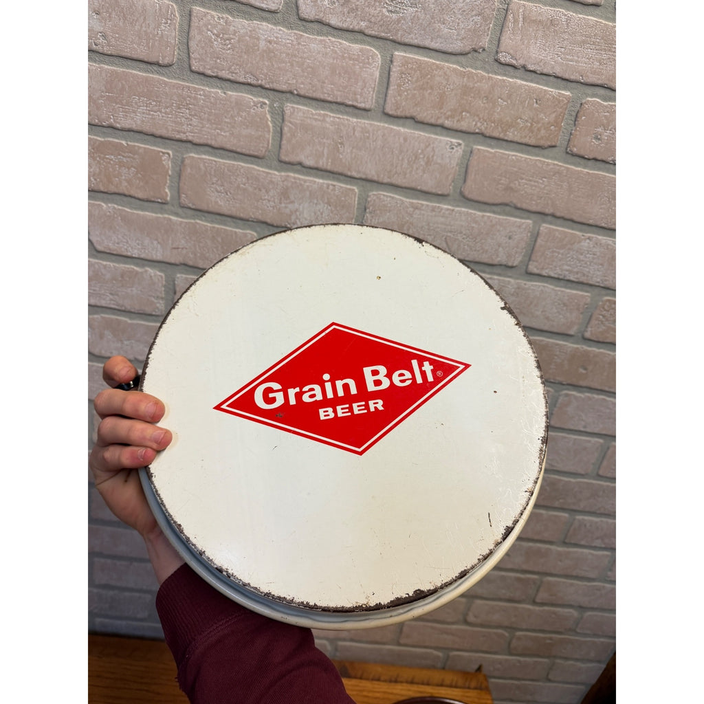 Vintage Grain Belt Metal Beer Tray Mug Hops Grain 13" Beer Brewery Barware