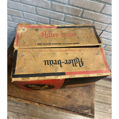 Vintage Adler Brau - Geo Walter Brewing Co. - Appleton Wis Cardboard Box Bottle Crate Carrier
