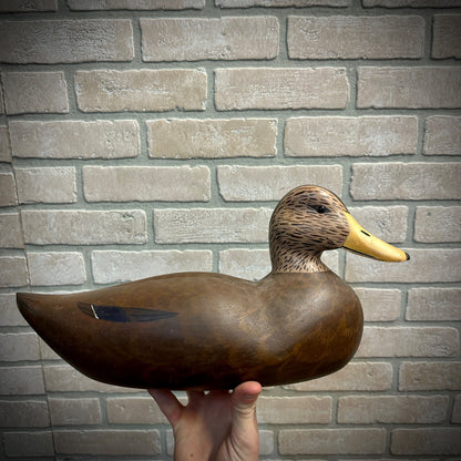 JJ Smith Horicon Wisconsin Duck Decoy Mallard Hen Wooden Carved