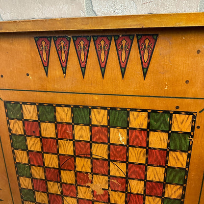 ANTIQUE "FLAGS OF THE NATION" CARROM COMBINATION BOARD GAME CIRCA 1900