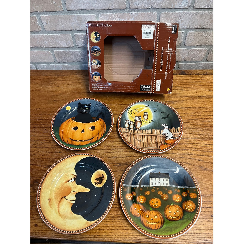 VTG Sakura Oneida David Carter Brown Pumpkin Hollow Stoneware Salad Dessert...