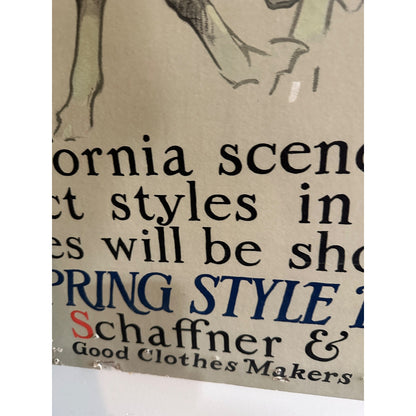 The Spring Style Book  Clothing Hart Schaffner Cardboard Poster Sign