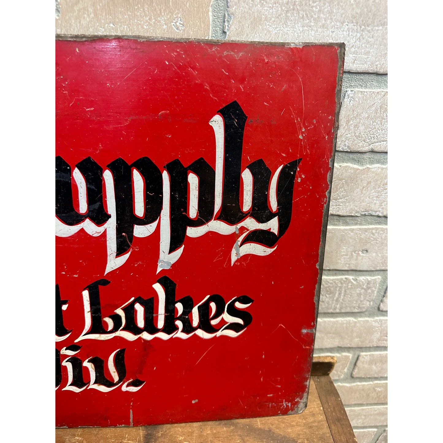 Vintage 1920s S.S. Supply Company Great Lakes Div. Advertising Metal Sign