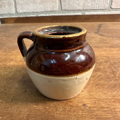 Vintage Small 2.5" Bean Pot "Souvenir of Milwaukee Wis" Stoneware Crock - Red Wing?