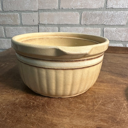 ANTIQUE RED WING SAFFRON WARE POTTERY CASSEROLE W/ LID