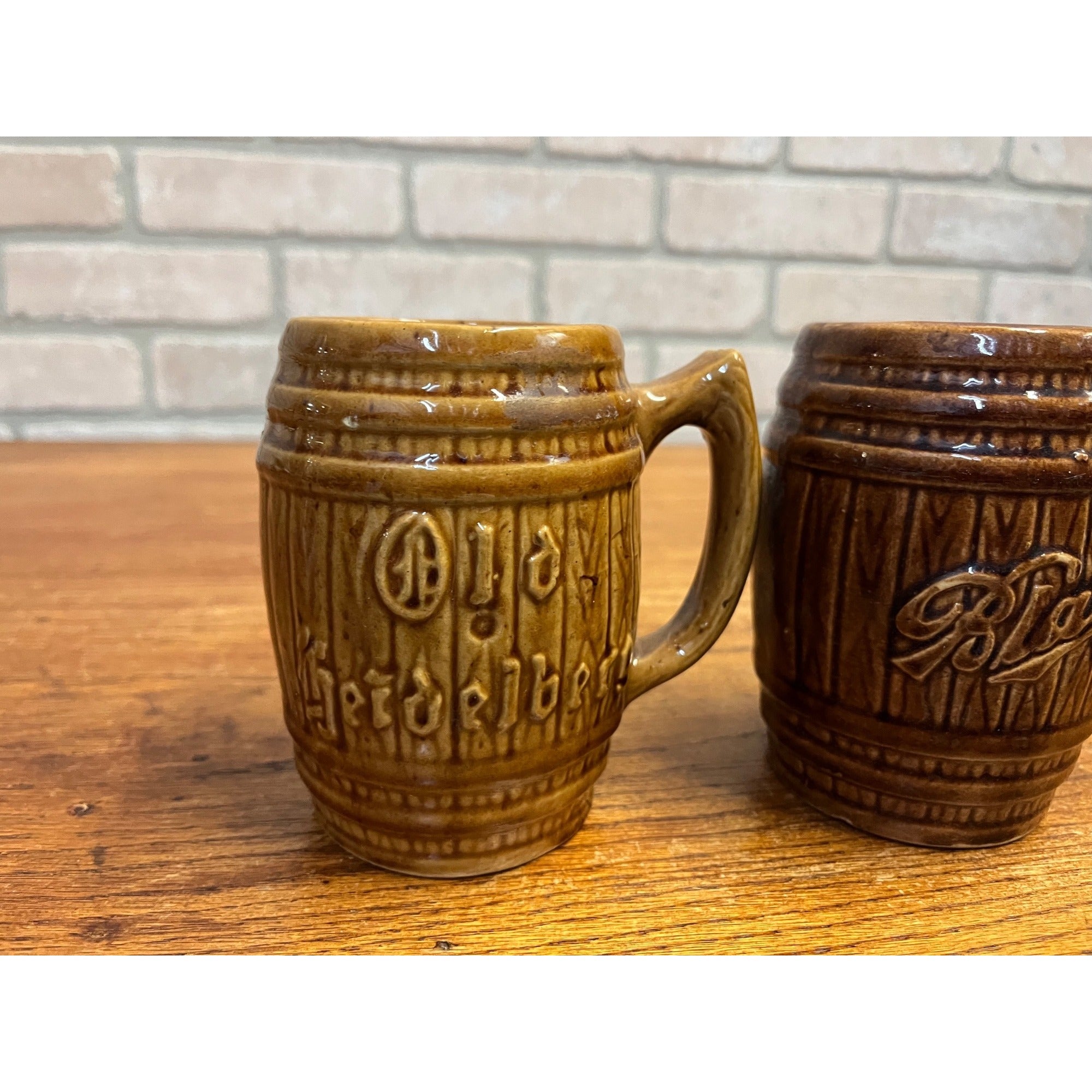 Vintage Blatz Beer & Old Heidelberg Stoneware Ceramic Beer Mugs Steins Milwaukee