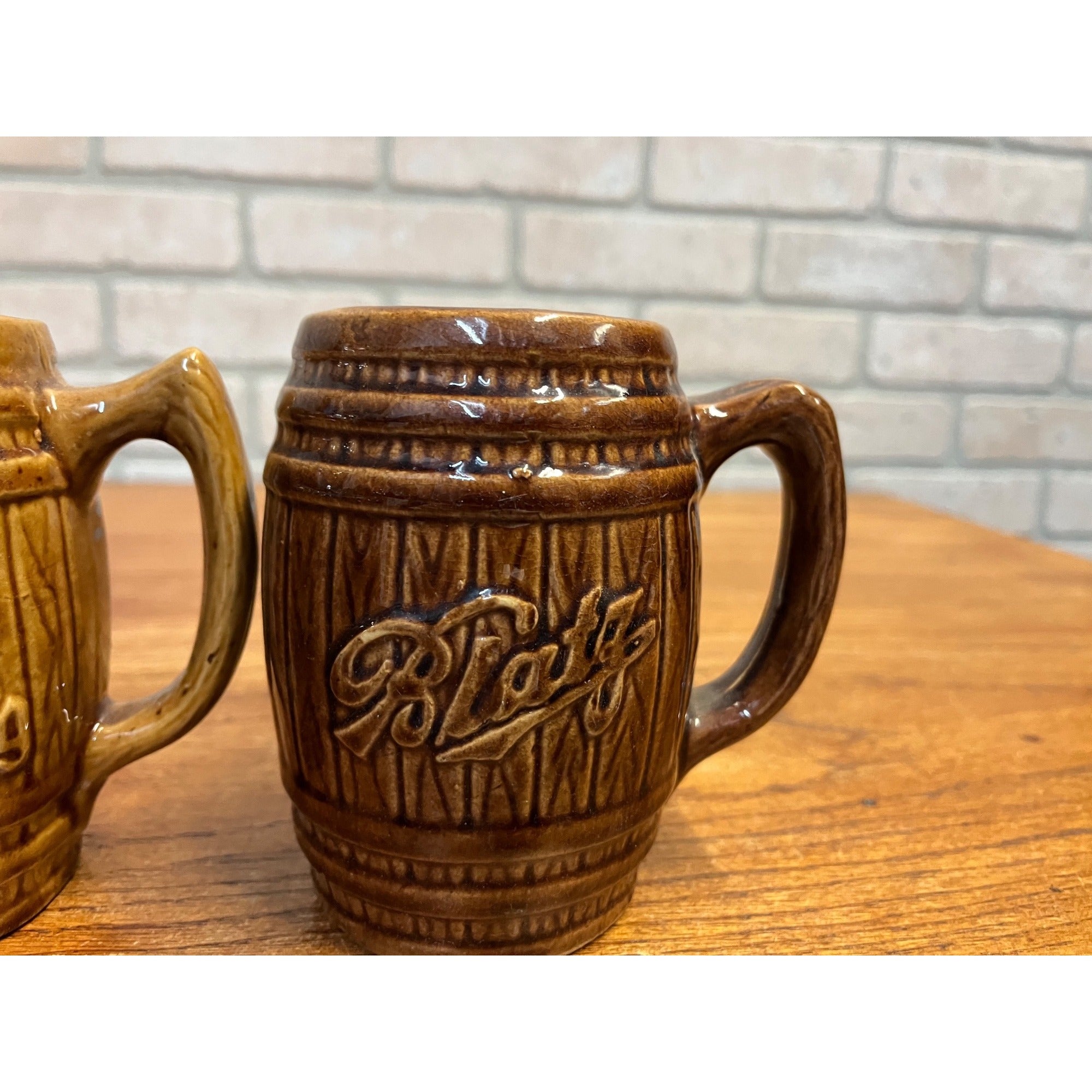 Vintage Blatz Beer & Old Heidelberg Stoneware Ceramic Beer Mugs Steins Milwaukee