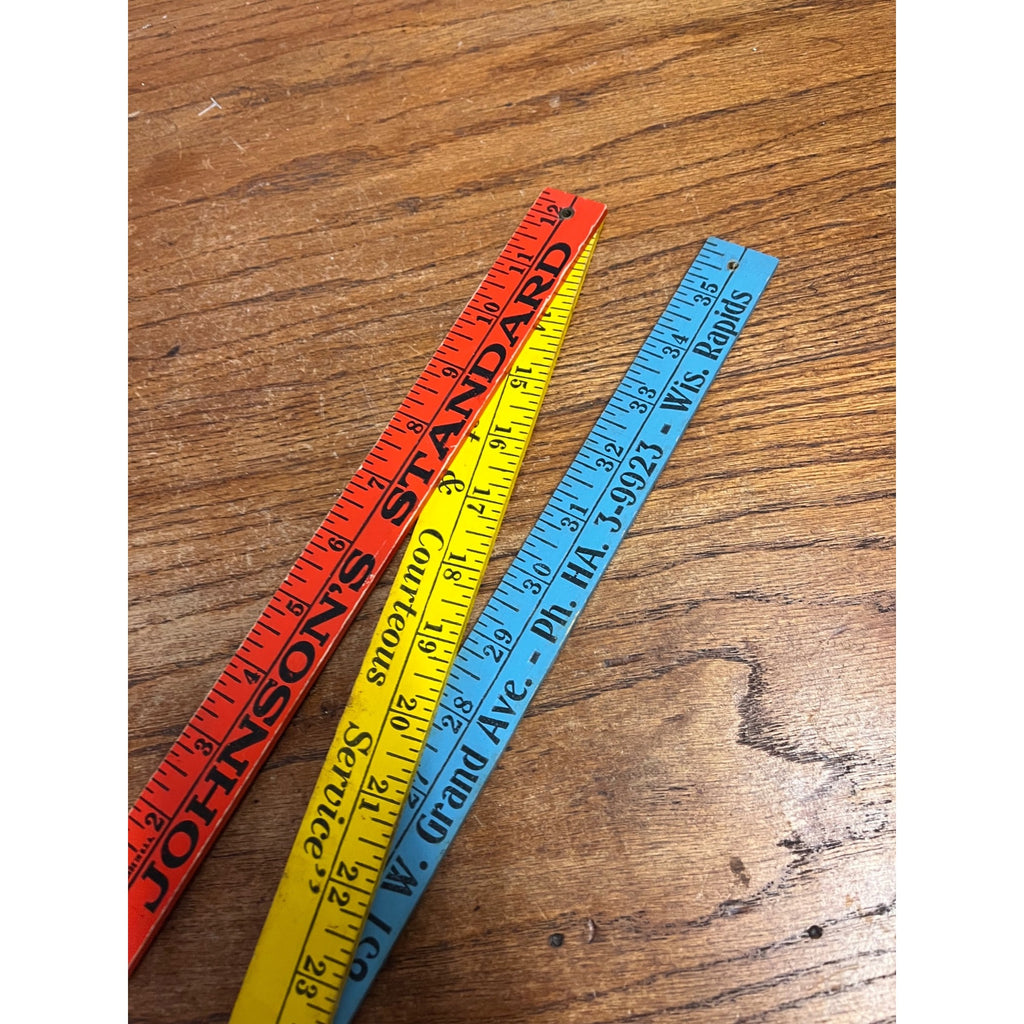 Vintage Johnsons Standard Oil Service Gas Station Ruler Folding Wisconsin Rapids
