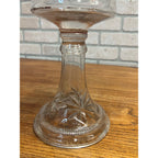 Antique 1890s EAPG Kerosene Oil Lamp Burner w/ Star Design Pedestal Farmhouse