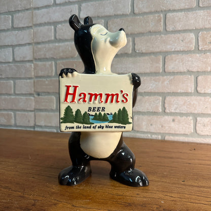 Rare Vintage 1950s Red Wing Pottery Hamm's Beer Bear Figural Ceramic Coin Bank 11.5"