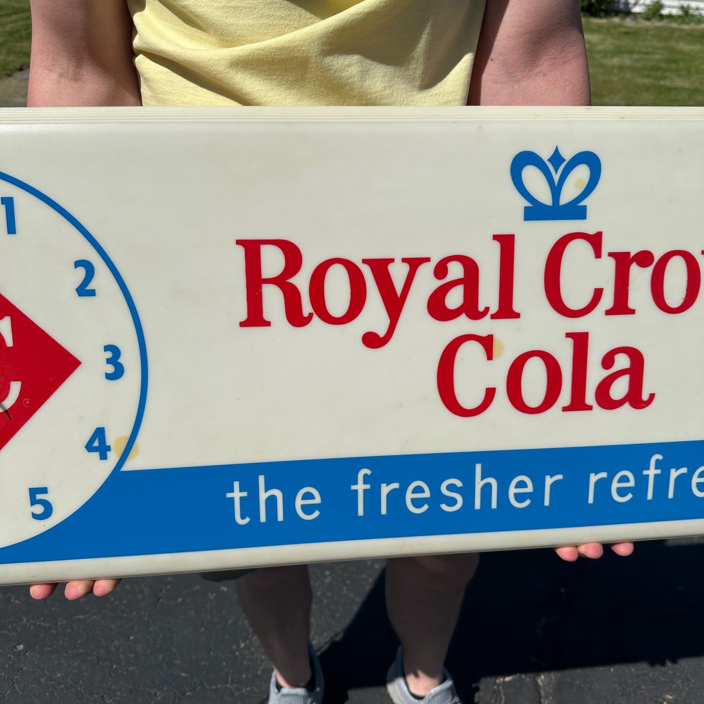 Vintage 1960s Royal Crown Cola RC Soda Lighted Advertising Clock Sign