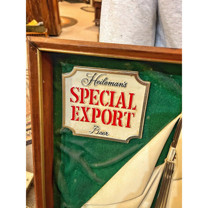Vintage 1970s Heileman's Special Export Beer on Tap Wood Framed Advertising Sign