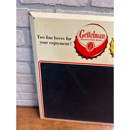 Vintage Gettelman $1000 Beer Advertising Sign Tin Chalkboard Menu Board