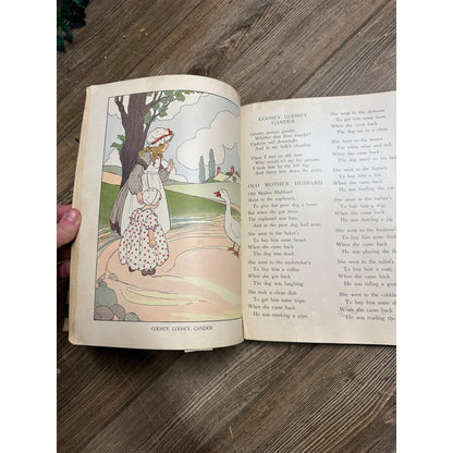 Antique 1930 "The Real Mother Goose" Children's Rhyme Book Illustrated McNally