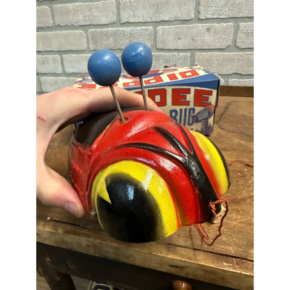 1940'S DIPPEE BUG PUSH OR PULL TOY W/ ORIGINAL BOX - HERBERT M SCHWARZE MFG.