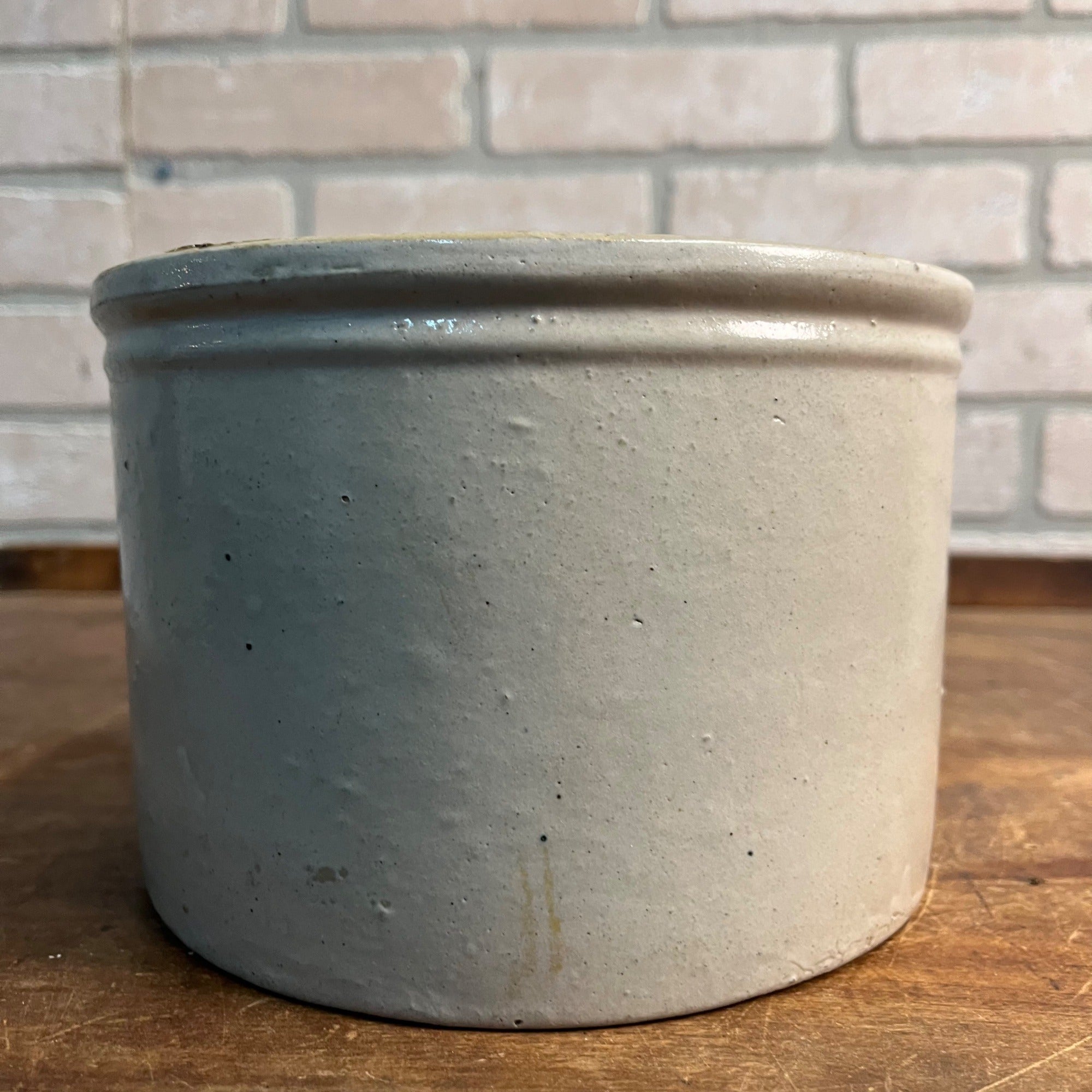 White Red Wing 7" Dia Butter Crock Stoneware Bottom Signed