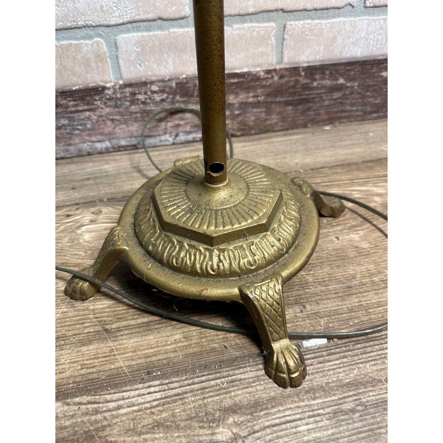 ANTIQUE 1930S CAST IRON SEAHORSE BRIDGE LAMP ART DECO 55" FLOOR LAMP