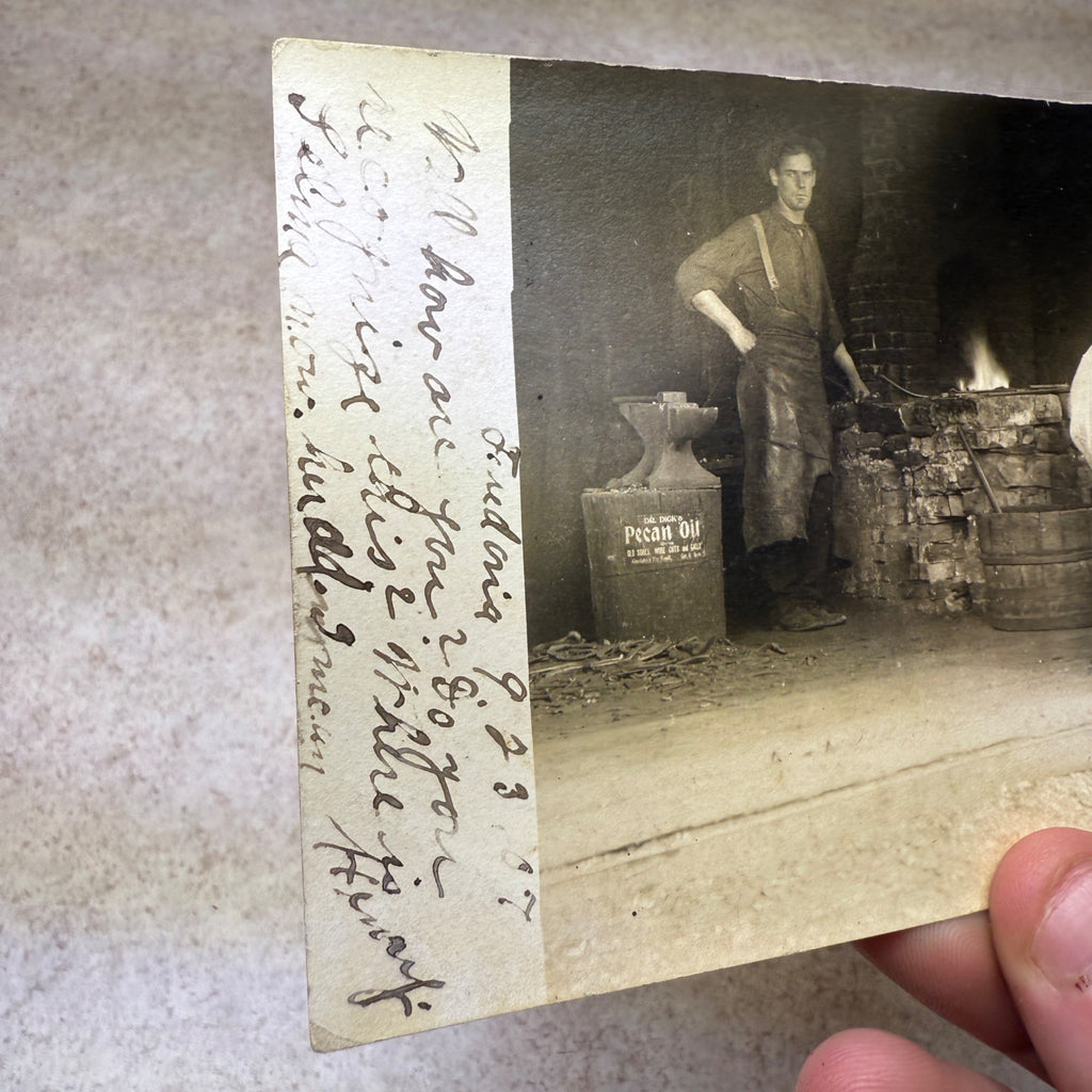 Fredonia Wis RPPC Blacksmith Shop 1907 Anvil Occupational Postcard Photo