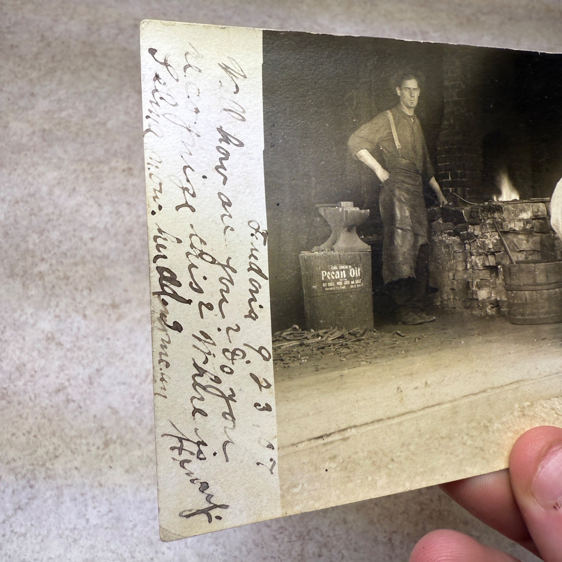 Fredonia Wis RPPC Blacksmith Shop 1907 Anvil Occupational Postcard Photo