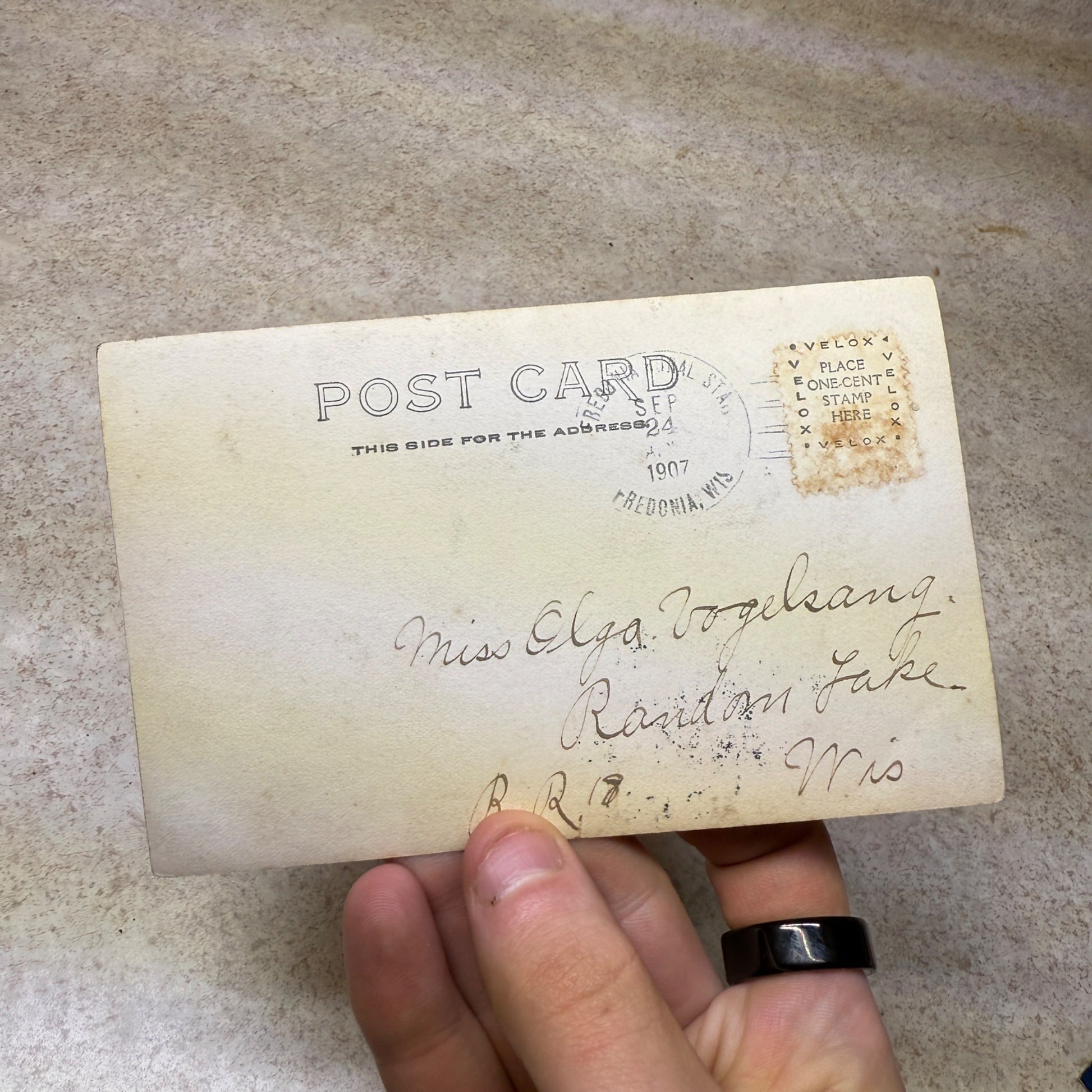 Fredonia Wis RPPC Blacksmith Shop 1907 Anvil Occupational Postcard Photo