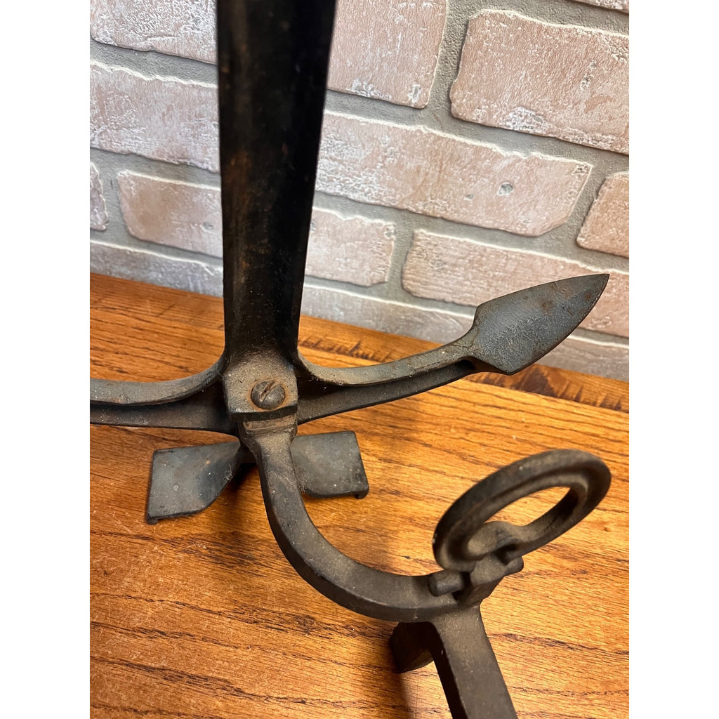 Antique 1920s Cast Iron Anchor Nautical Andiron Set Maritime Fireplace Fire Dogs