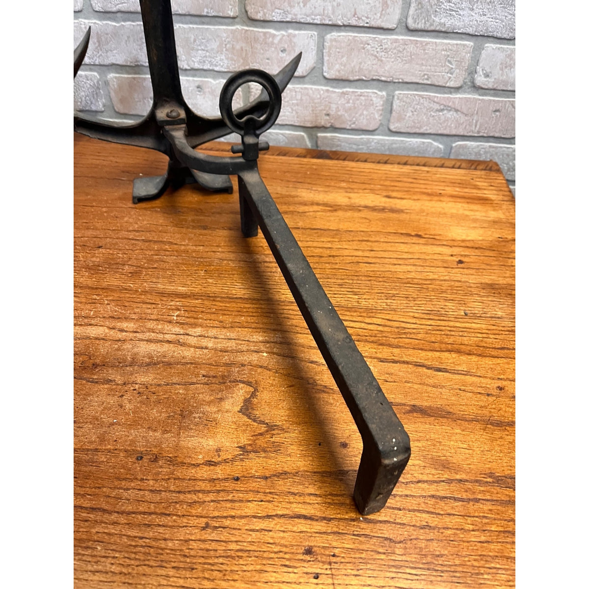Antique 1920s Cast Iron Anchor Nautical Andiron Set Maritime Fireplace Fire Dogs